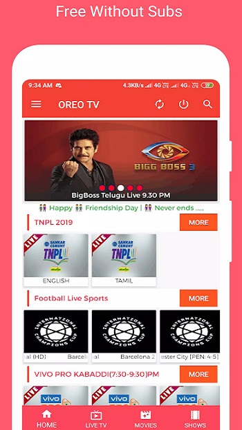 Oreo tv live online ipl match